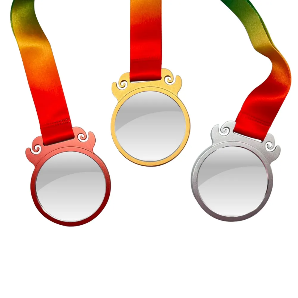 Padak — Round Crystal Glass Medals with Metallic Frame