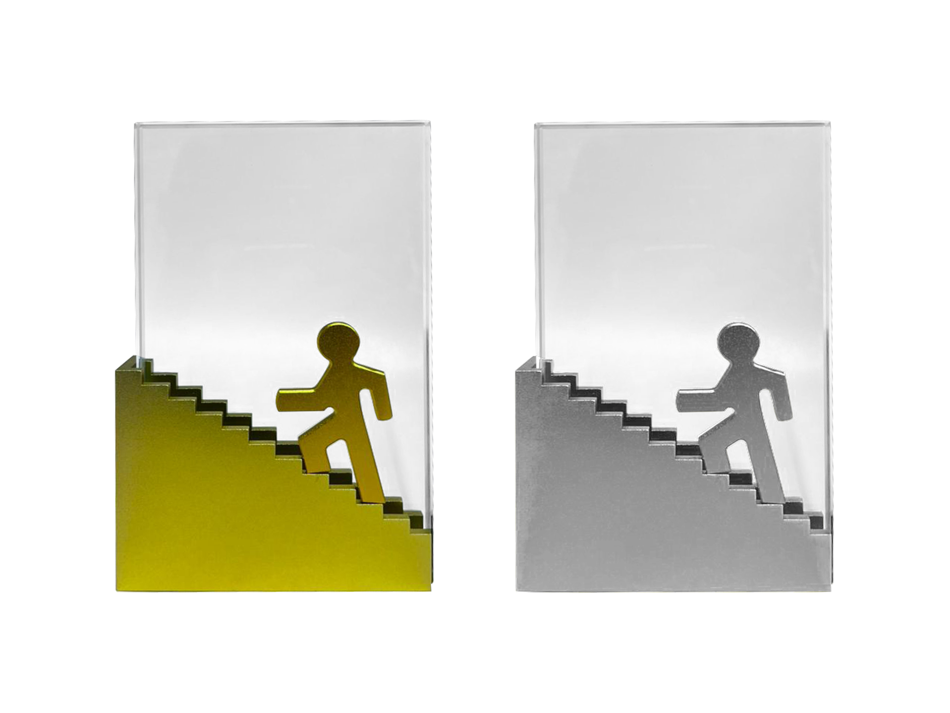 Ascend — Glass Trophy with Movable Metal Figurine