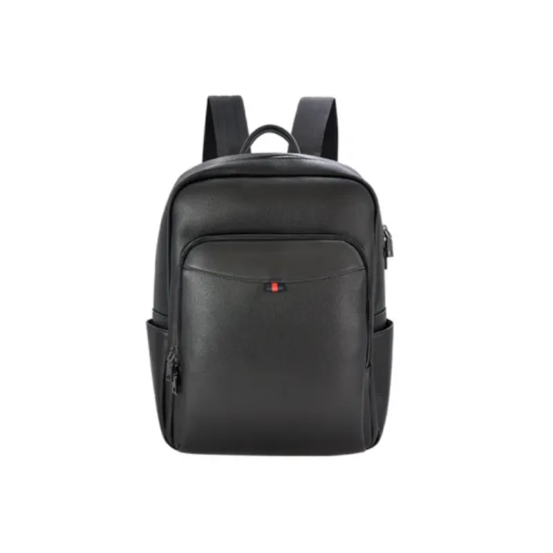 Punak — Sleek Black Leatherette Backpack