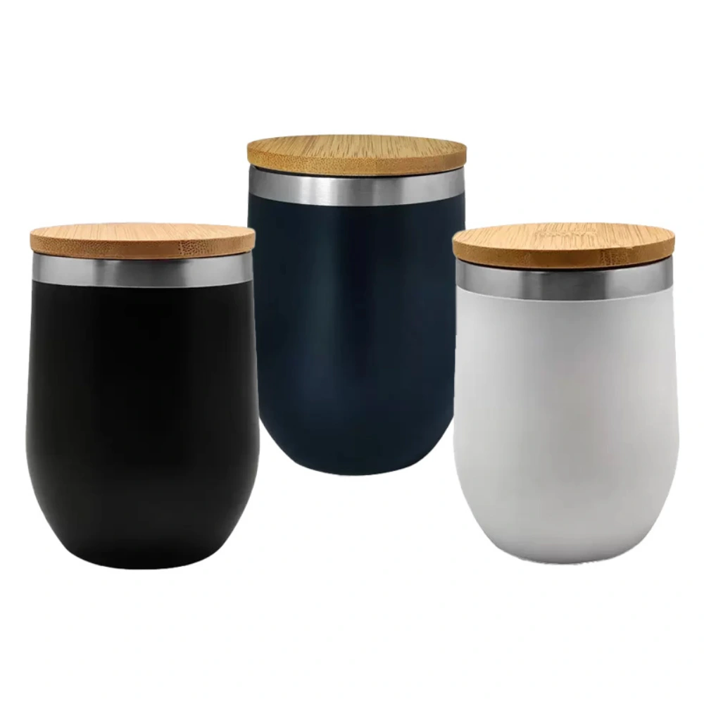 B-URT — Stainless Steel Double Walled Cup with Bamboo Lid