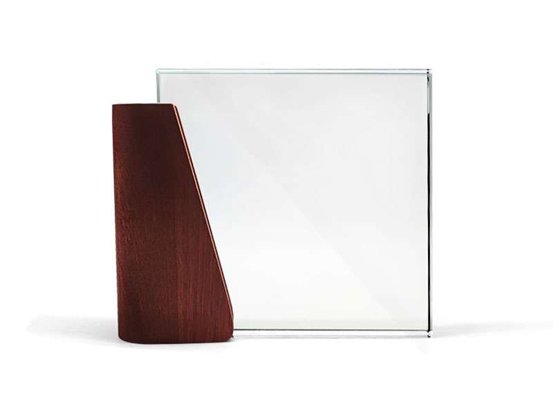 Sheeshum – Crystal Glass Trophy with Side Wood Base