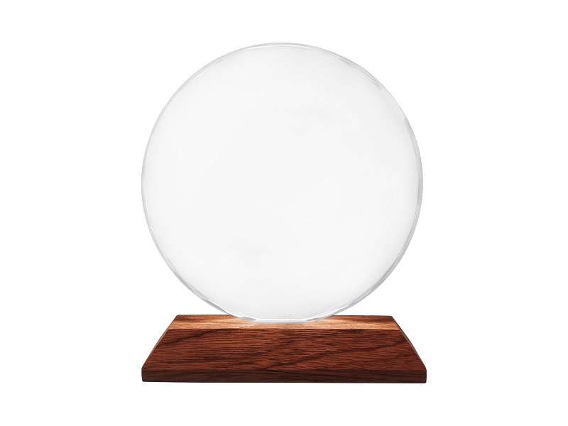 Shaub – Round Glass Memento with Wood Base