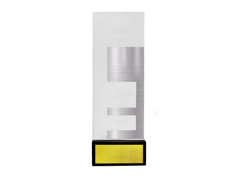 Amichan – Frosted Acrylic Trophy with Gold Plate