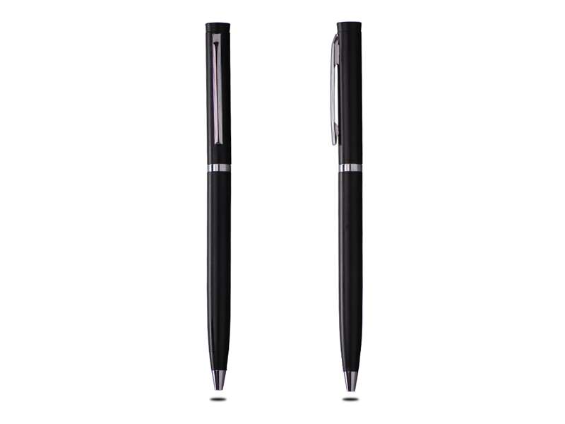 Lean — Thin Metal Pen with Chrome Ring