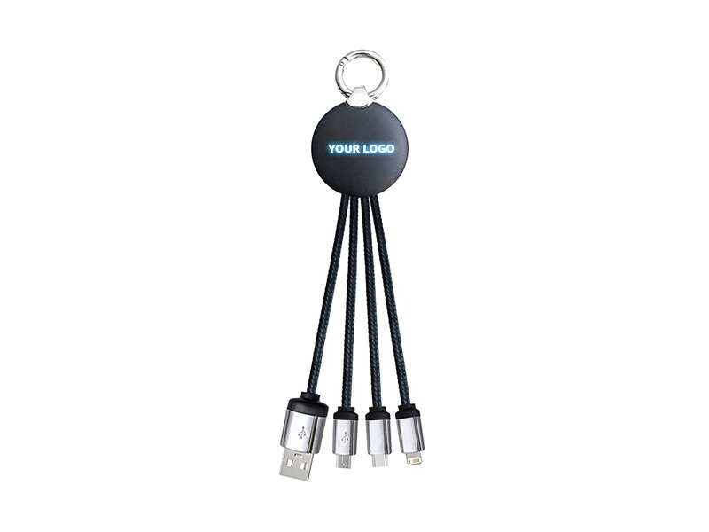 Mukree — 3-in-1 Charging Cable with Light-Up Logo