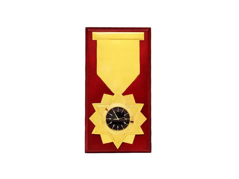 Honour – Silver & Gold Table Clock Trophy