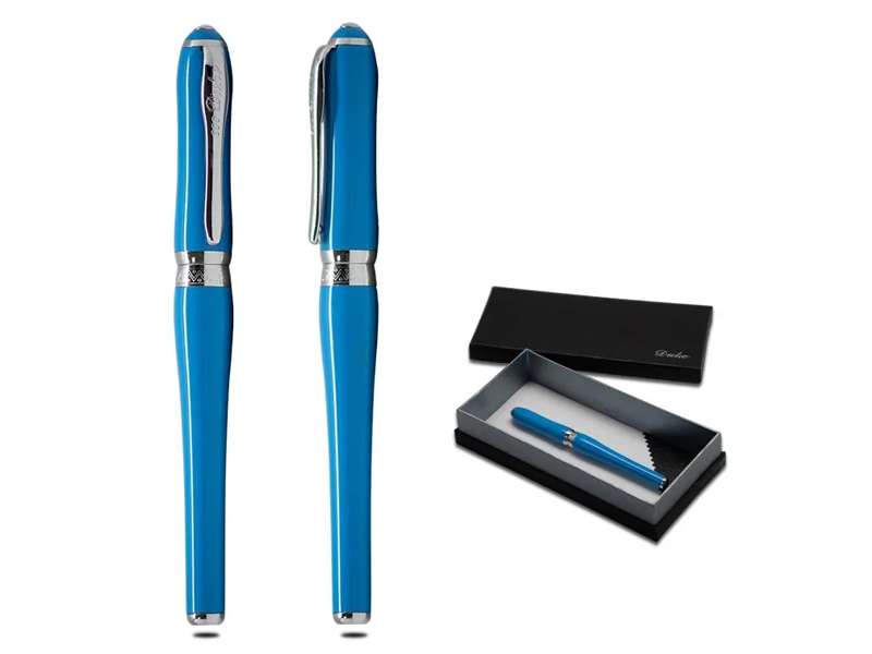 Duke Lady — Blue Pen with Silver Chrome Trimmings