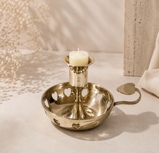 ANAKALITHA Handcrafted Brass Chamber Candle Holder