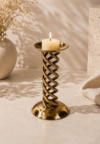 ANAKALITHA Handcrafted Spiral Brass Incense Holder