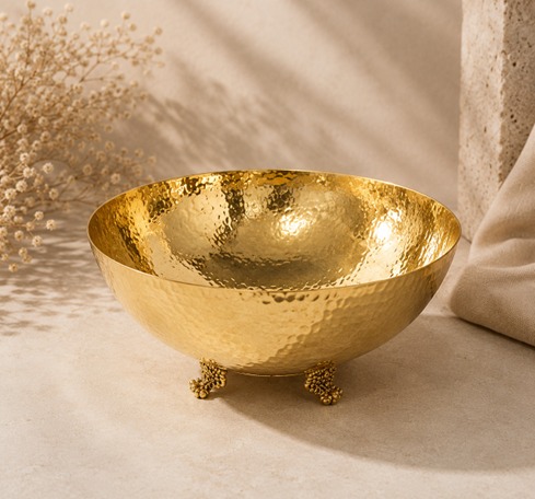 ANAKALITHA Handcrafted Hammered Brass Bowl